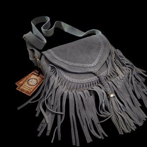 Genuine cowhide Western Cowgirl Style Cross Body Messenger Bag.